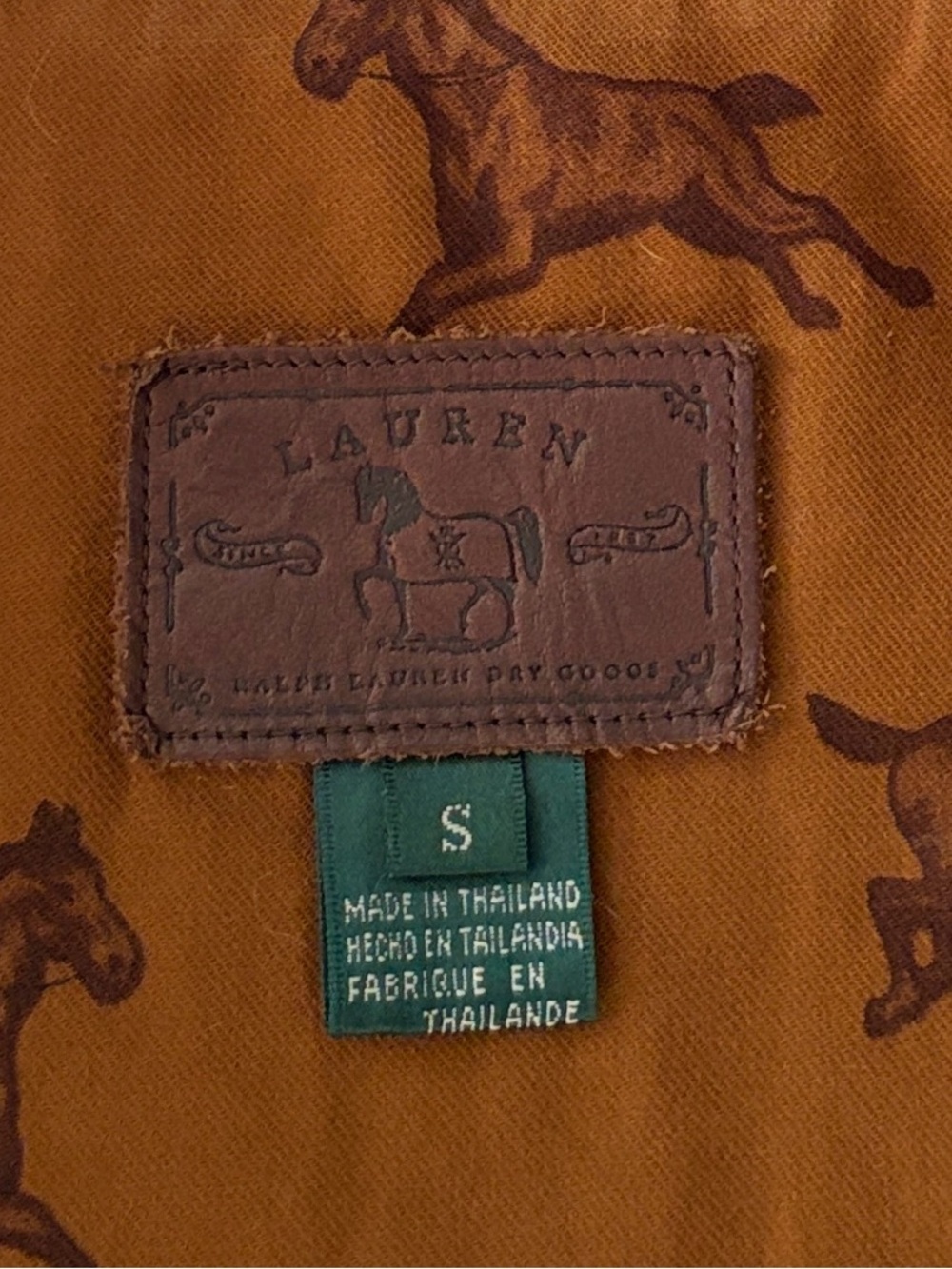 Vintage Lauren Ralph Lauren Barn Jacket Quilted Field Coat Olive Green Small - Picture 8 of 16